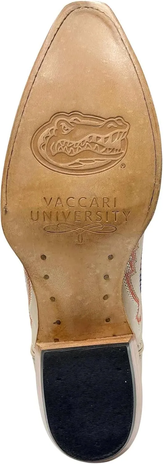Vaccari Women's Naomi Genuine Leather Collegiate Embroidery Snip Toe Cowgirl Boots
