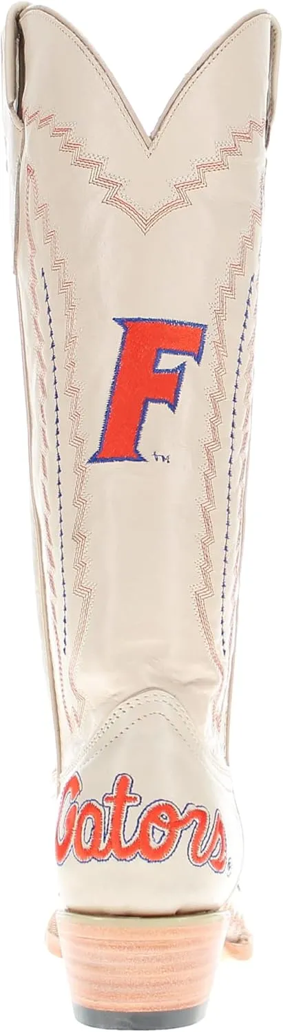 Vaccari Women's Naomi Genuine Leather Collegiate Embroidery Snip Toe Cowgirl Boots