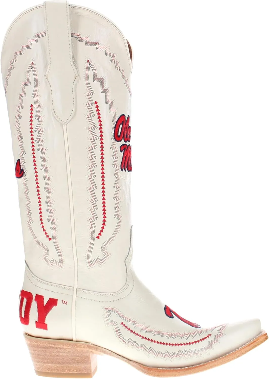 Vaccari Women's Naomi Genuine Leather Collegiate Embroidery Snip Toe Cowgirl Boots