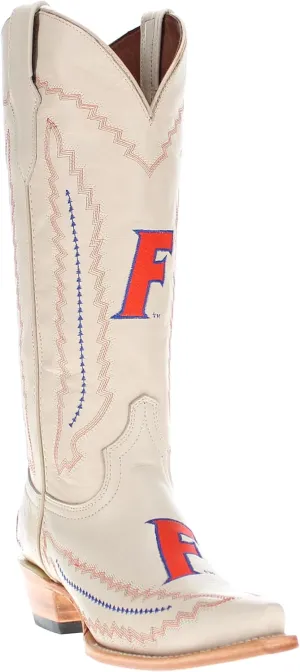 Vaccari Women's Naomi Genuine Leather Collegiate Embroidery Snip Toe Cowgirl Boots