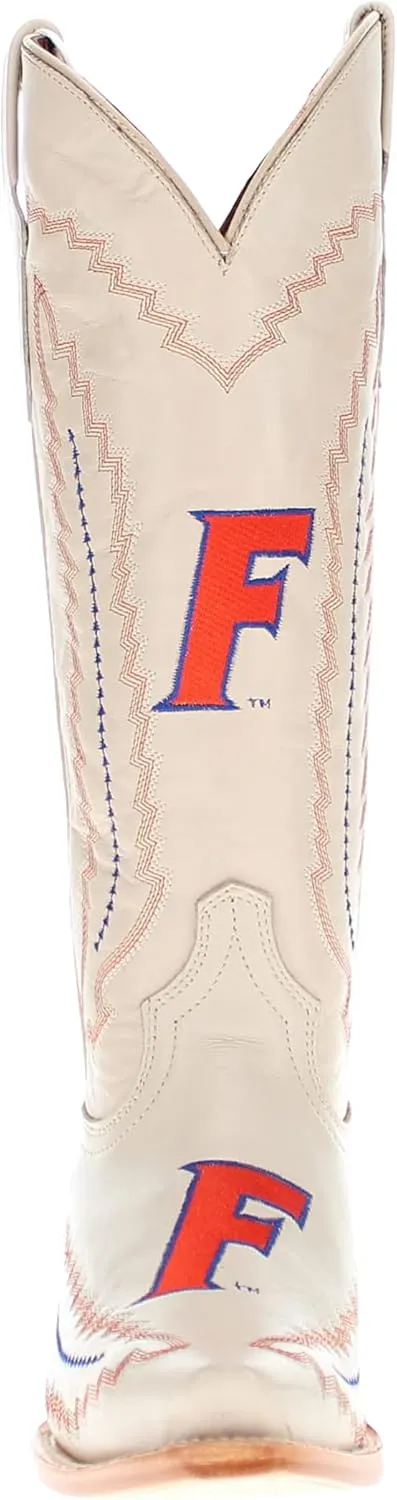 Vaccari Women's Naomi Genuine Leather Collegiate Embroidery Snip Toe Cowgirl Boots
