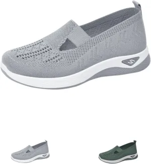 Walking Shoes Women Slip On Air Cushion Comfort Athletic Shoes Elastic Knit Lightweight Mesh Breathable Yoga Sneakers