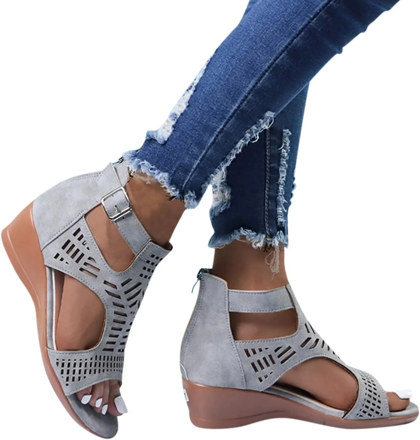 Wedge 2024 Heeled Sandals Cute Wedge Sandals Spring Open Toe Trendy Casual Comfort Summer Cover Heel Dressy Cutout