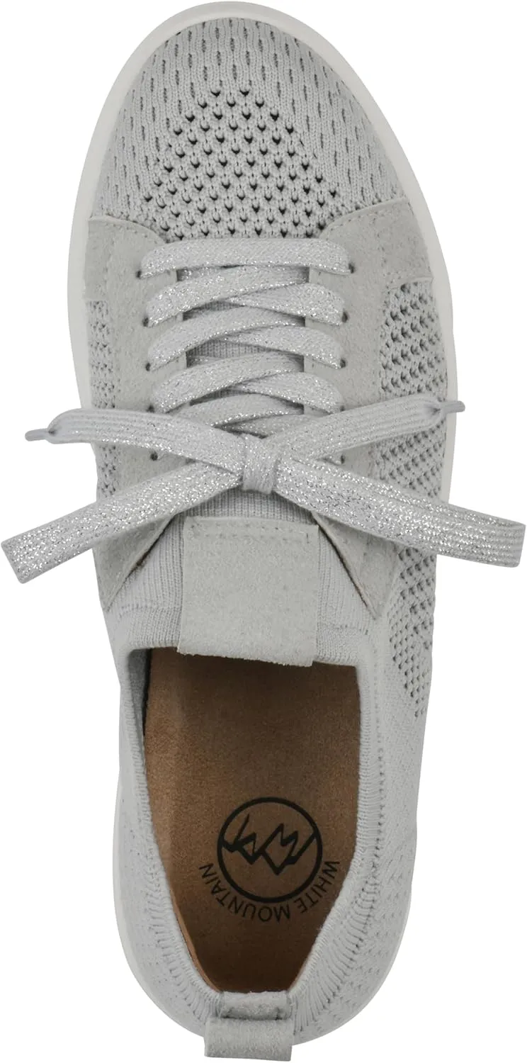 WHITE MOUNTAIN Women's Uncut Knit Lace-Up Sneaker
