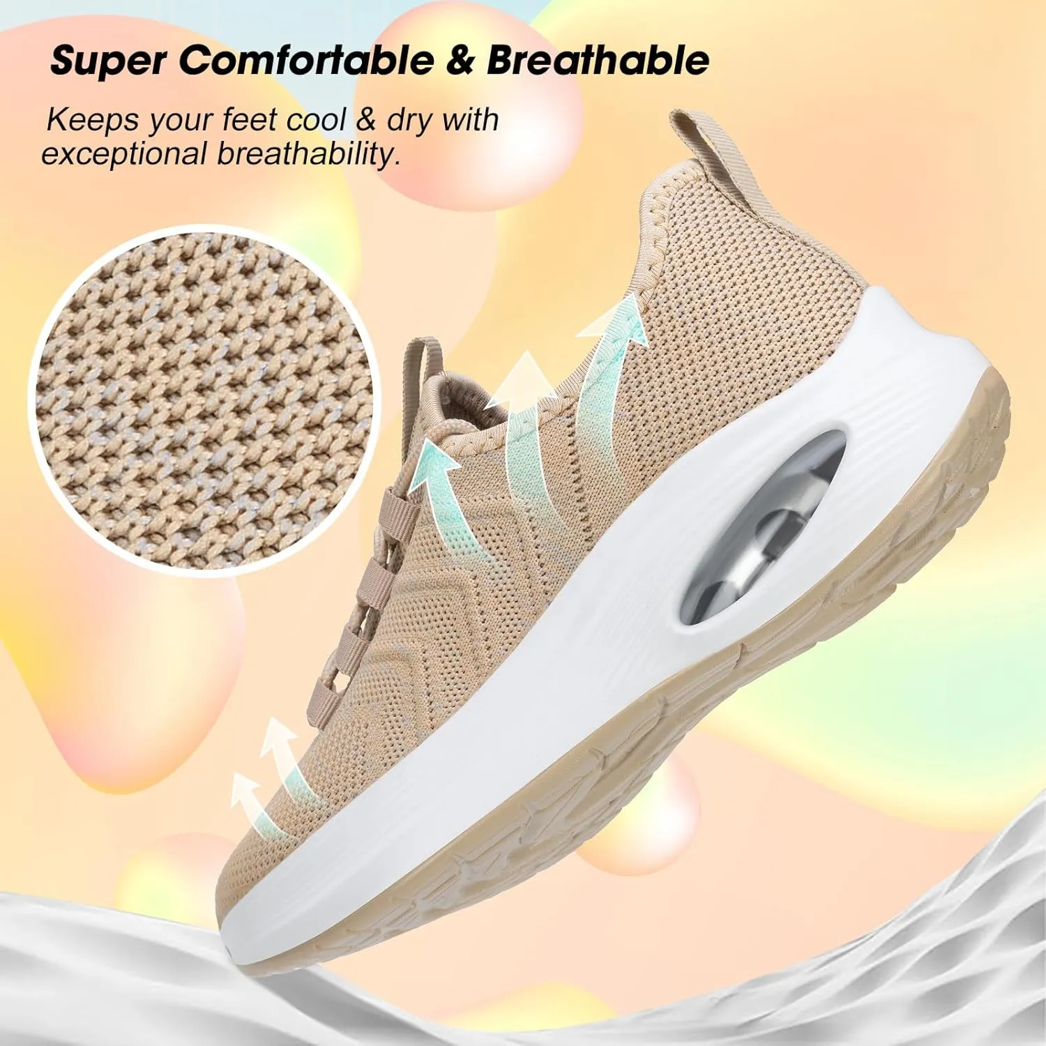 Wide Toe Box Shoes Women Extra Wide Width Sneakers Air Cushion Road Running Shoes Ultra Light Tennis Gym Workout Training Shoes Breathable Walking Shoes with Arch Support