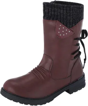 Winter Boots for Women Snow Boots for Women Women Fashion Casual Vintage Retro Lace Up Thick Heels Shoes Snow Boots
