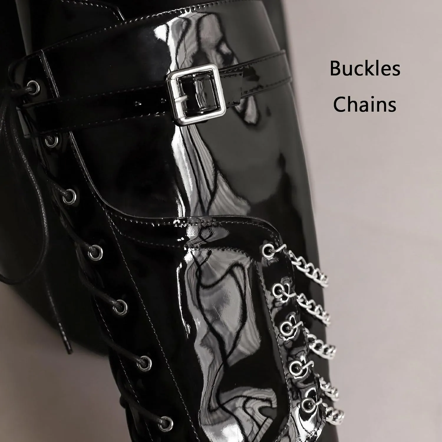Women Goth Cowboy boots Gothic Steam Punk Boots Knee High Buckles Rrivets Witch Boots Pirate Vintage Block Rave Western Boots