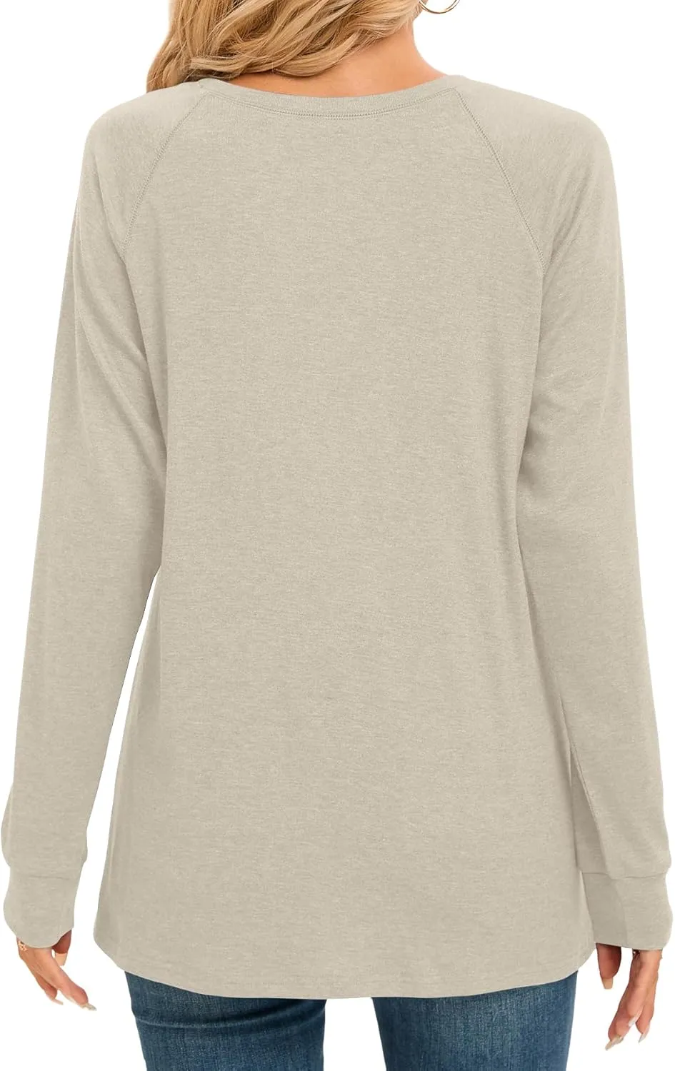 Women Long Sleeve Shirts Casual Tops Dressy Blouses Fashion Pleated Tunic