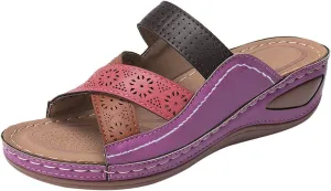 Women Shoes Comfortable Soft Sole Wedge Sandals Fashionable Outdoor Open Toe Bohemian Wide Sandals for Womens Heel
