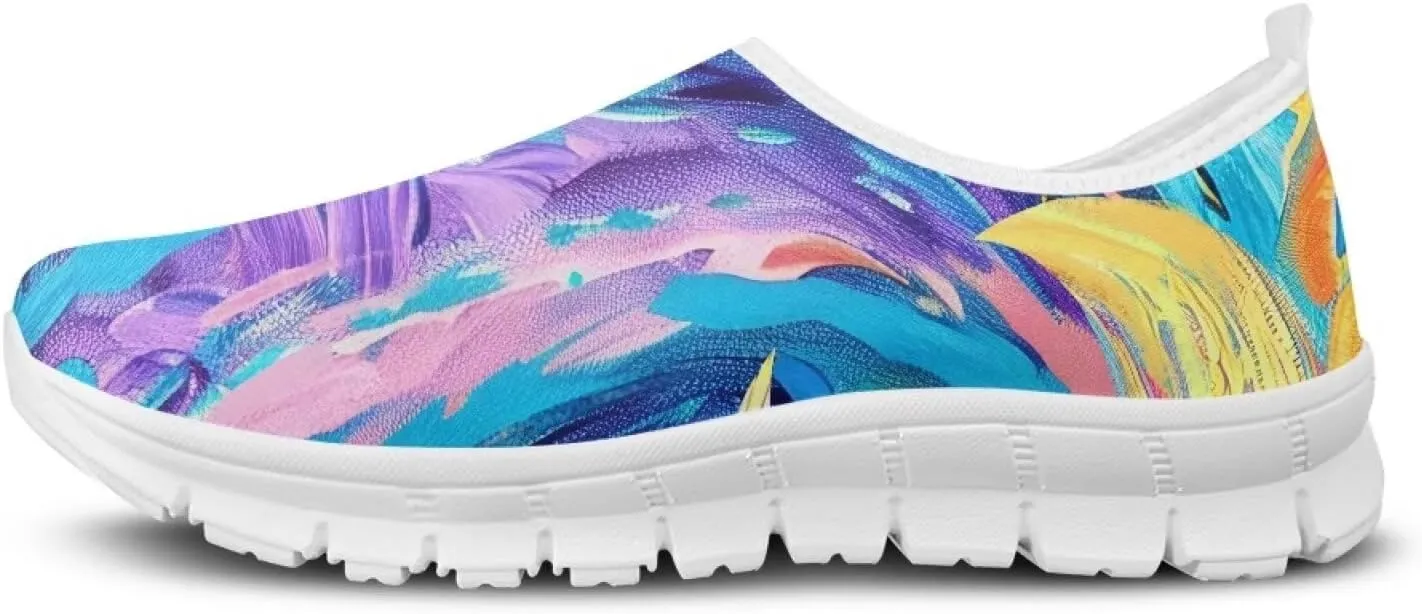 Women Sports Air Running Sneakers Lightweight Slide-in Casual Walking Shoes（White Sole）