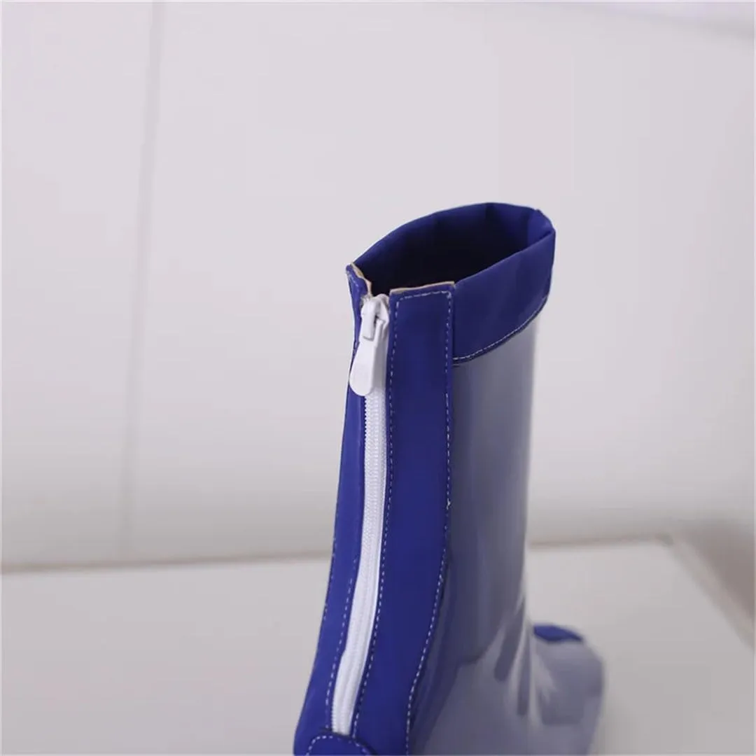 Women's Ankle Boots Block Heels Rain Boot Patent Pink Party Shoes Large
