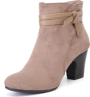 Women's Ankle Boots Casual Fashion Ladies Chunky Heeled Booties Comfortable Low Mid Heel Round Closed Toe Fall Winter Boots for Women.