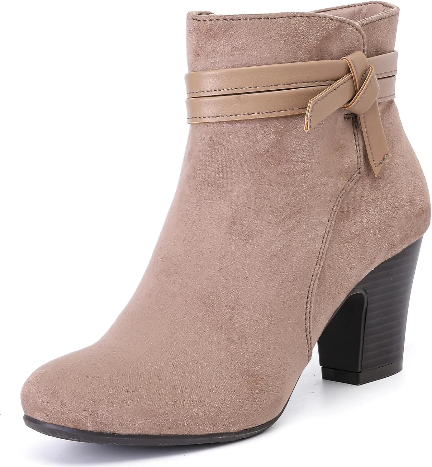 Women's Ankle Boots Casual Fashion Ladies Chunky Heeled Booties Comfortable Low Mid Heel Round Closed Toe Fall Winter Boots for Women.