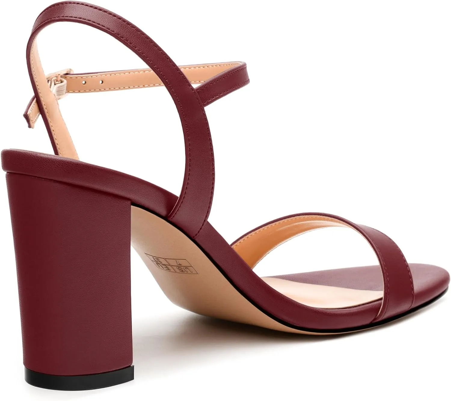 Womens Ankle Strap Block Heel Sandals, Chunky Heel Peep Toe Slingback Sandals, Open Toe High Heel Sandals with Buckle3.3