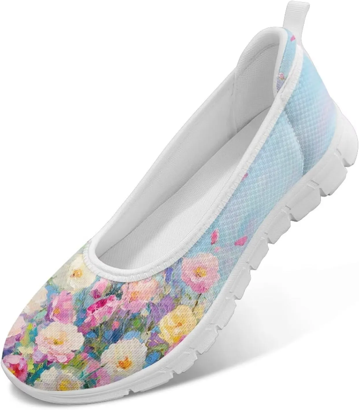 Women's Art Painted Travel Shoes Dress Shoes Slip On Casual Flying Mesh Loafers Lightweight Comfort Fashion Outdoor Sneaker for Ladies US Size 6-11