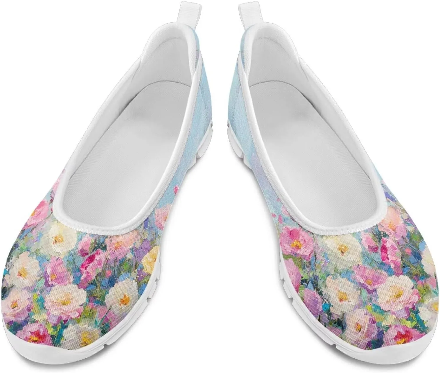 Women's Art Painted Travel Shoes Dress Shoes Slip On Casual Flying Mesh Loafers Lightweight Comfort Fashion Outdoor Sneaker for Ladies US Size 6-11