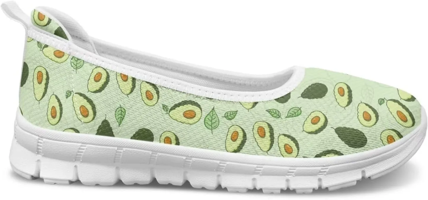Women's Art Pattern Casual Loafers Slip On Flying Mesh Walking Shoes Comfortable Lightweight Ladies Outdoor Travel Shoes US Size 6-11