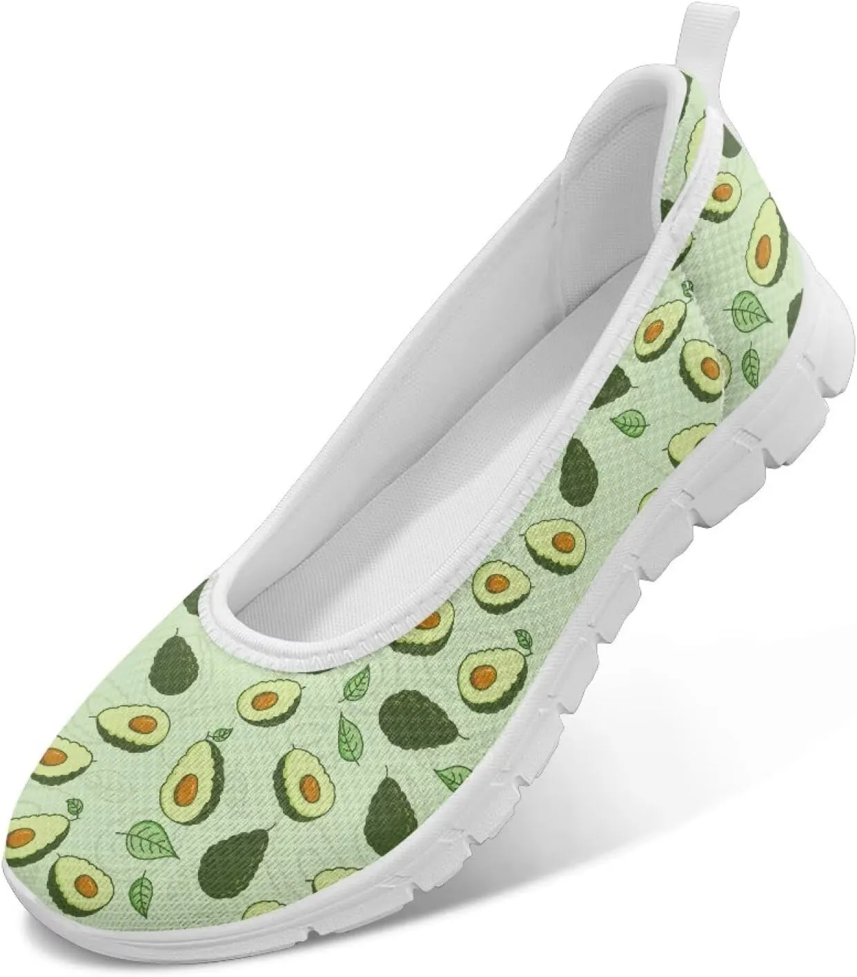 Women's Art Pattern Casual Loafers Slip On Flying Mesh Walking Shoes Comfortable Lightweight Ladies Outdoor Travel Shoes US Size 6-11