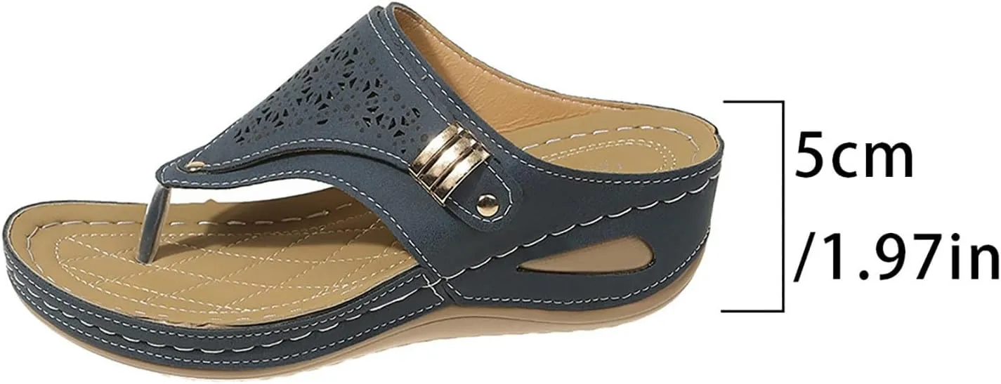 Womens Avylays Orthopedic Sandals,Breathable Mesh Hollow Sports Sandals,Orthopedic Flip-Flops Summer Casual Sandals with Non-Slip Sole,Rhinestones Wedge Heel Thick-Soled Slippers Women