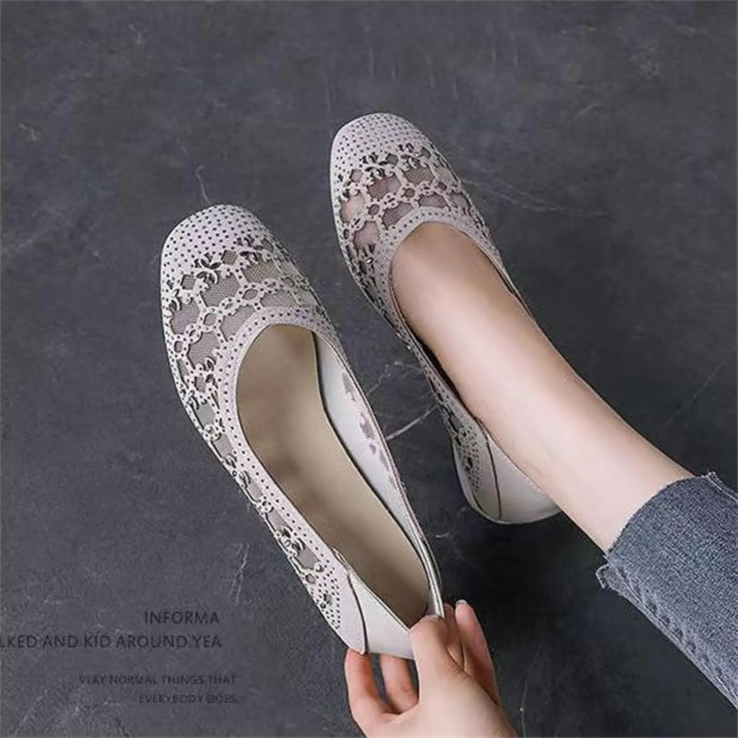 Women‘s Breathable Hollow Rhinestone Low Chunky Heel Pumps,Summer Closed Square Toe Backless for Wedding Work Evening Dress Shoes Soft Non-Slip Slip-On Classic Party Shoes with Glitter