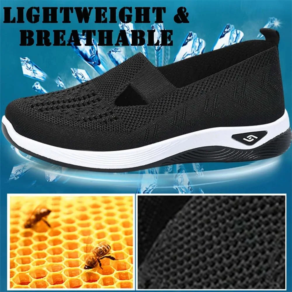 Women's Comfortable Breathable Knitted Sneakers, Knitted Breathable Sneakers, Slip-On Sneakers for Women, Casual Mesh Shoes, Orthopedic Walking Shoes