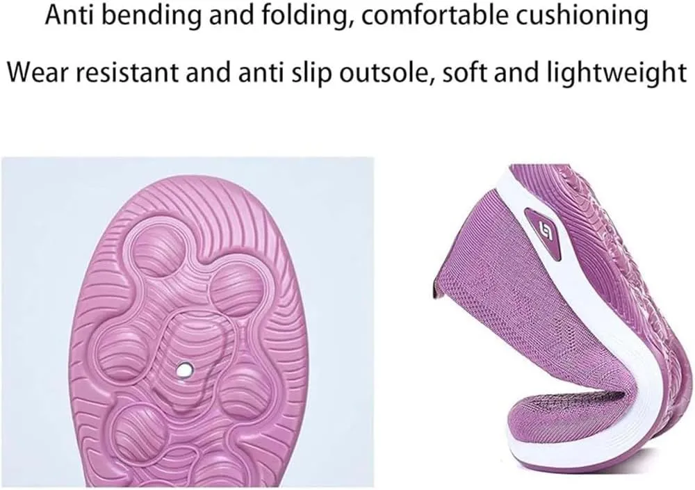Women's Comfortable Breathable Knitted Sneakers, Knitted Breathable Sneakers, Slip-On Sneakers for Women, Casual Mesh Shoes, Orthopedic Walking Shoes