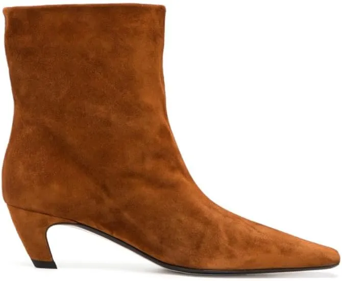 Women's Fashion Low Heel Ankle Boots Square Toe Slip On Kitten Heel Bootie Crocodile Animal Print Faux Suede Matte Leather 2 Inches Heel Party Boots