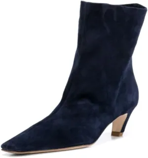 Women's Fashion Low Heel Ankle Boots Square Toe Slip On Kitten Heel Bootie Crocodile Animal Print Faux Suede Matte Leather 2 Inches Heel Party Boots