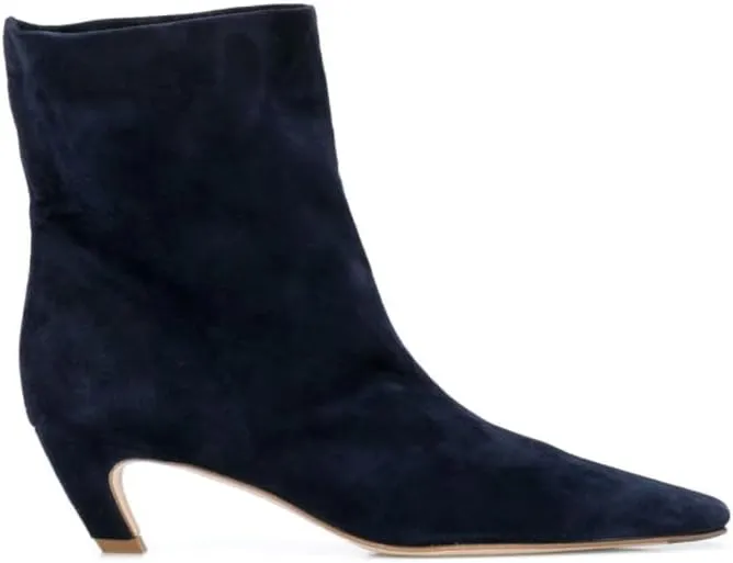 Women's Fashion Low Heel Ankle Boots Square Toe Slip On Kitten Heel Bootie Crocodile Animal Print Faux Suede Matte Leather 2 Inches Heel Party Boots