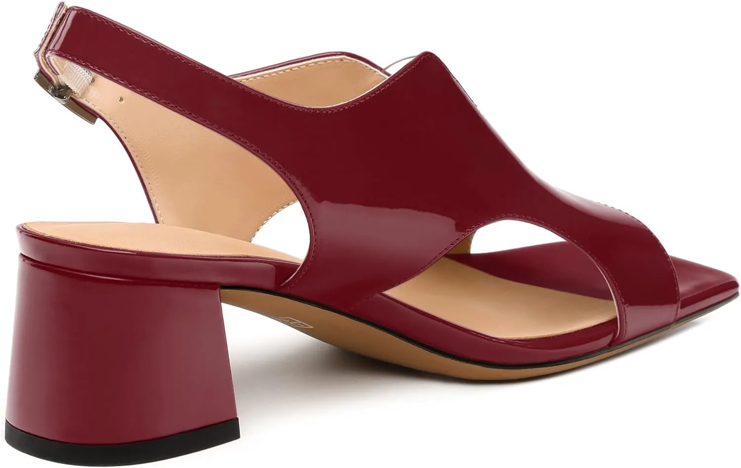 Womens Heeled Sandals, Square Peep Toe Mid Block Heel Slingback Sandals for Women, Leather Insole Chunky Heel Sandals with Buckle 2"