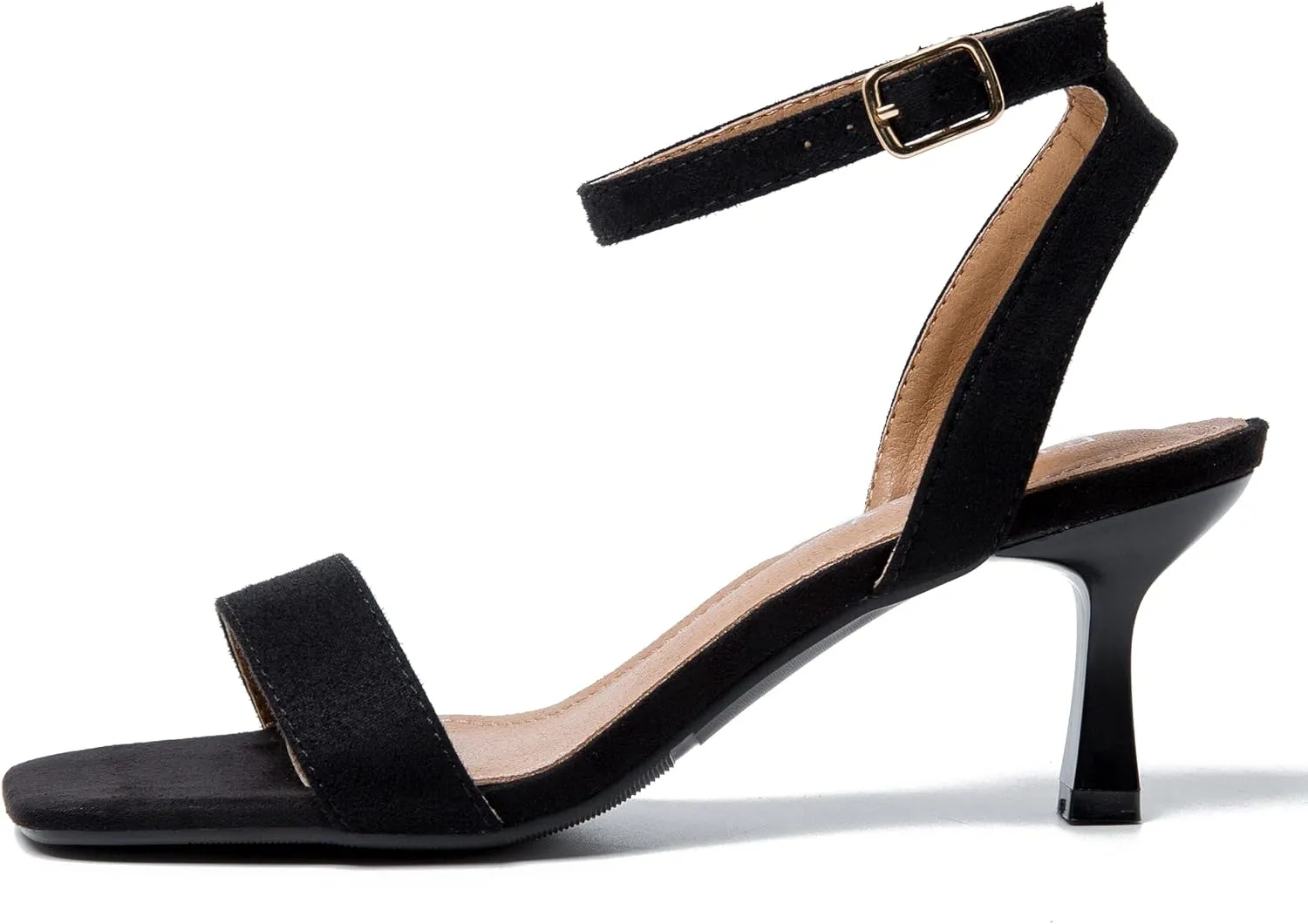 Women's Kitten Heels Sandals Ankle Strap Square Open Toe Summer Party Dress Wedding Dance Shoes
