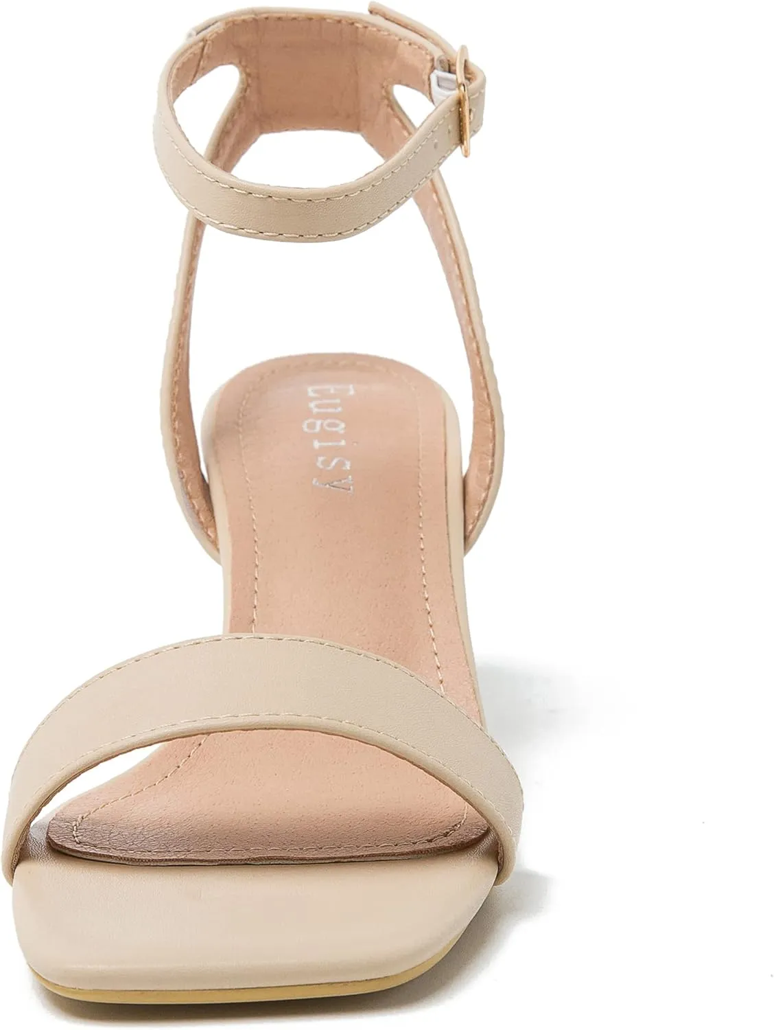 Women's Kitten Heels Sandals Ankle Strap Square Open Toe Summer Party Dress Wedding Dance Shoes