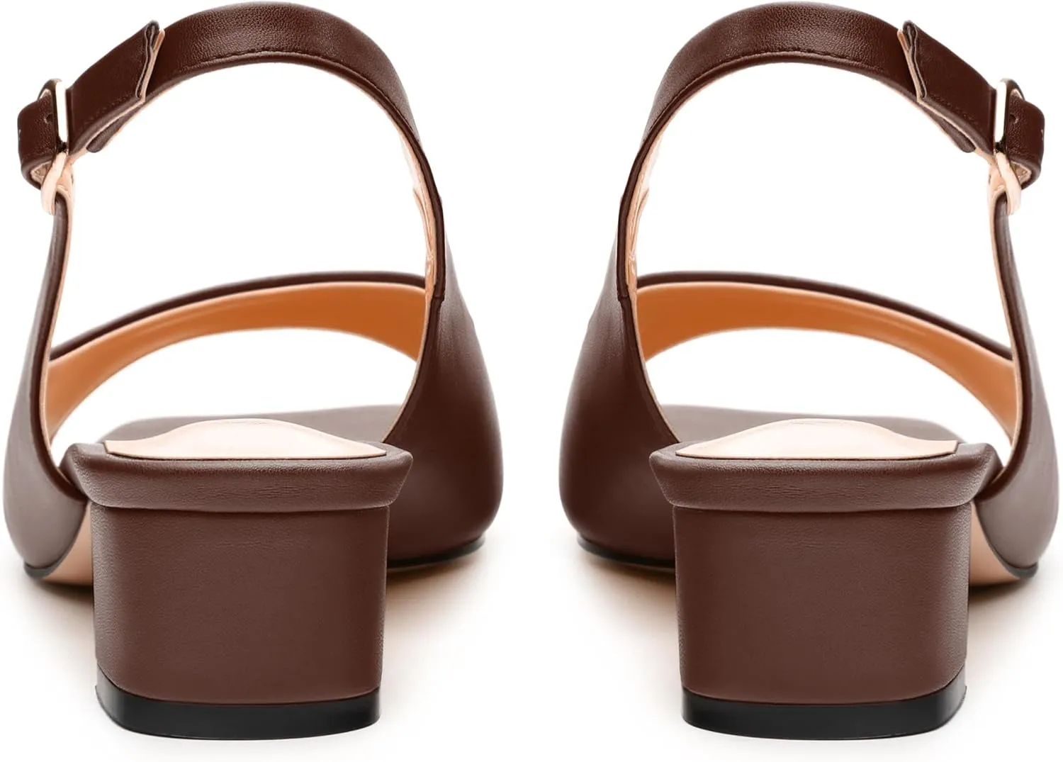 Womens Low Heel Slingbacks, Square Peep Toe Block Heel Sandals for Women, Comfort Heeled Casual Shoes