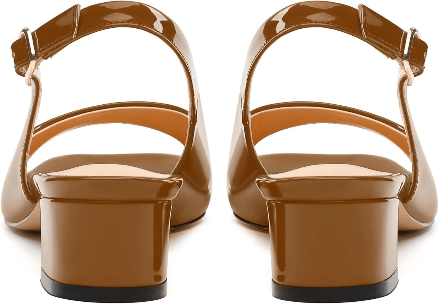 Womens Low Heel Slingbacks, Square Peep Toe Block Heel Sandals for Women, Comfort Heeled Casual Shoes