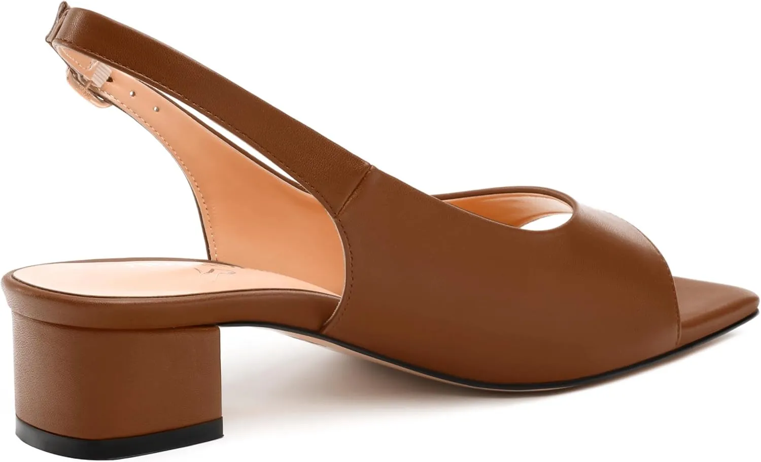 Womens Low Heel Slingbacks, Square Peep Toe Block Heel Sandals for Women, Comfort Heeled Casual Shoes