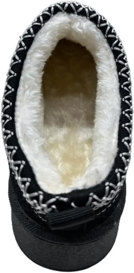 Women's Platform Mini Boots Short Ankle Boot Fur Fleece Lined Sneakers - Ice Angel Slipper Snow Sandals