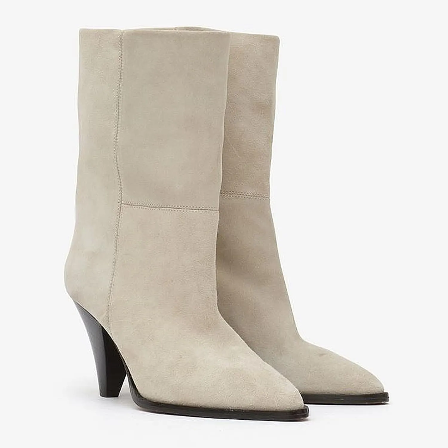 Women's Pointed Toe Ankle Boots High Heel Booties Fashion Chunky Heel Mid Calf Boots Dress Winter Comfy Warm Relaxed Slouchy Warm Casual Suede