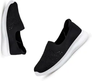 Women's Slip-on Mesh Cutout Loafers,Low Top Lightweight Knit Breathable Mesh Walking Shoe,Comfort Flat Nurse Work Casual Shoes.