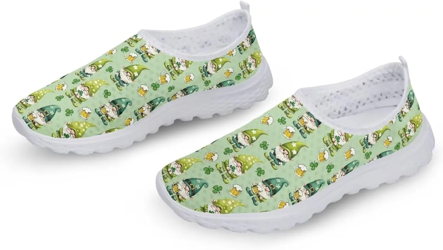 Womens Slip On Sneakers Patricks Day Shoes Athletic Tennis Shoe US 5.5-11.5