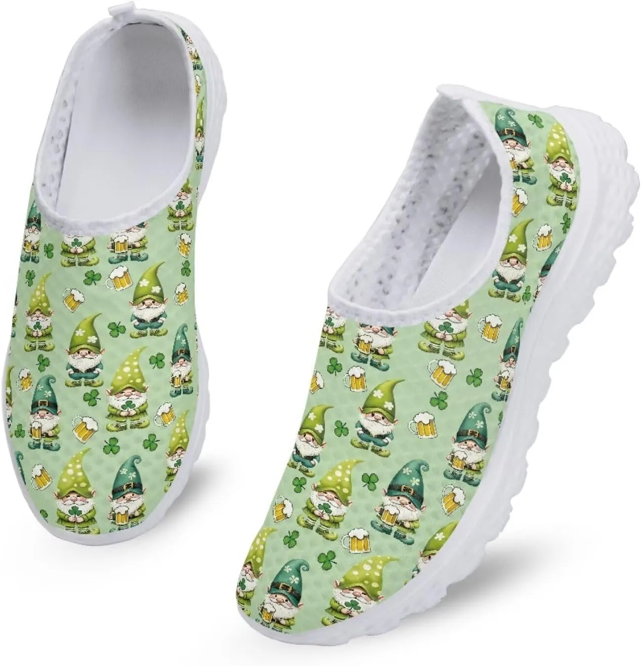 Womens Slip On Sneakers Patricks Day Shoes Athletic Tennis Shoe US 5.5-11.5