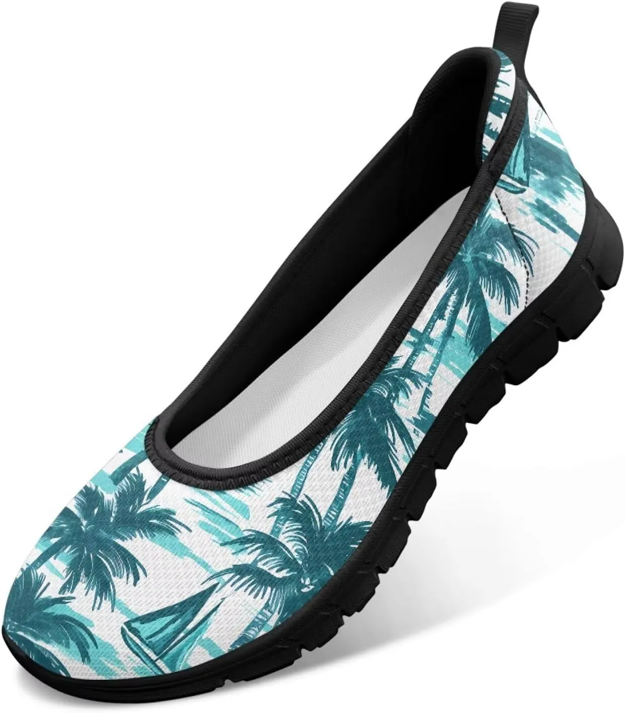 Women's Slip On Walking Sneakers Casual Fashion Flying Mesh Loafers Lightweight Dress Shoes Non-Slip Cozy Exercise Flat Shoes US Size 6-11