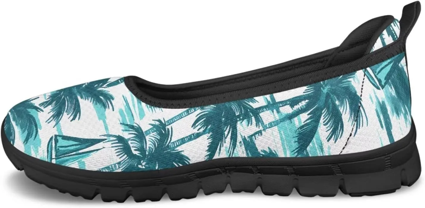 Women's Slip On Walking Sneakers Casual Fashion Flying Mesh Loafers Lightweight Dress Shoes Non-Slip Cozy Exercise Flat Shoes US Size 6-11