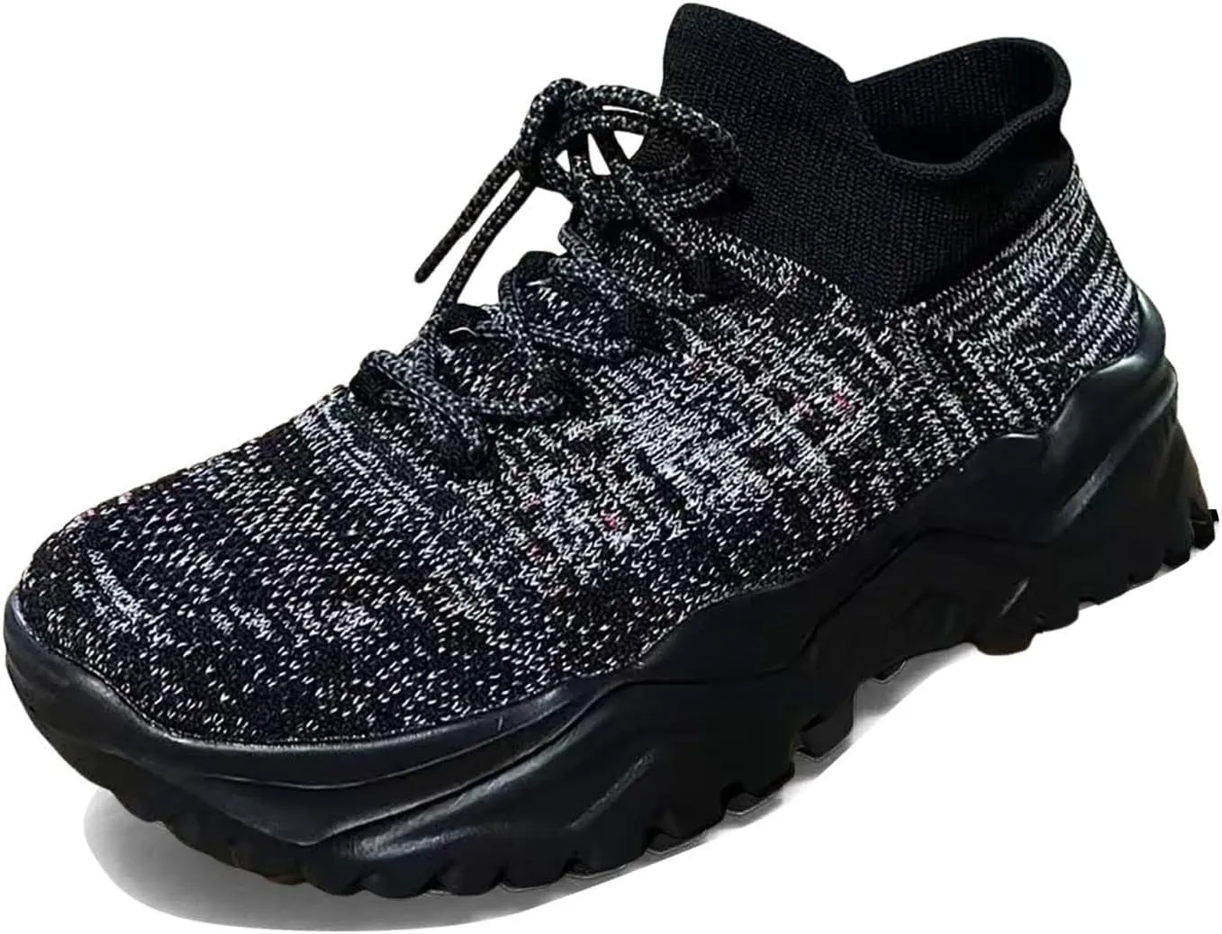 Women's Solid Color Fashion Four Season Lace Up Sneakers Solid Color Flying Woven Running Shoes Women's Water Shoes
