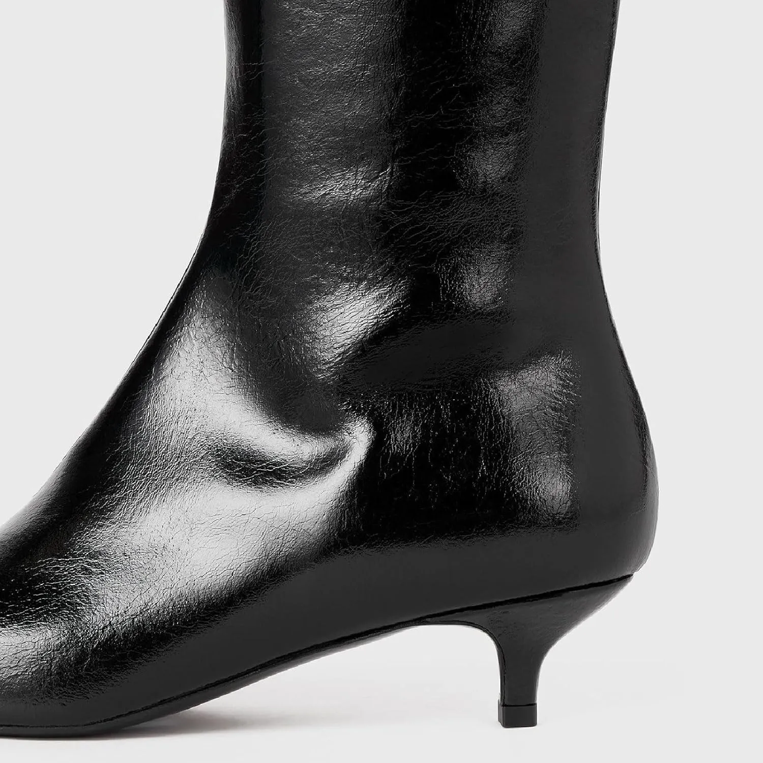 Women's Square Toe Kitten Heel Knee High Boots Fashion Crocodile Side Zipper Low Heel Tall Boots Fall Winter Dressy Long Boots for Women Size 5.5-12US