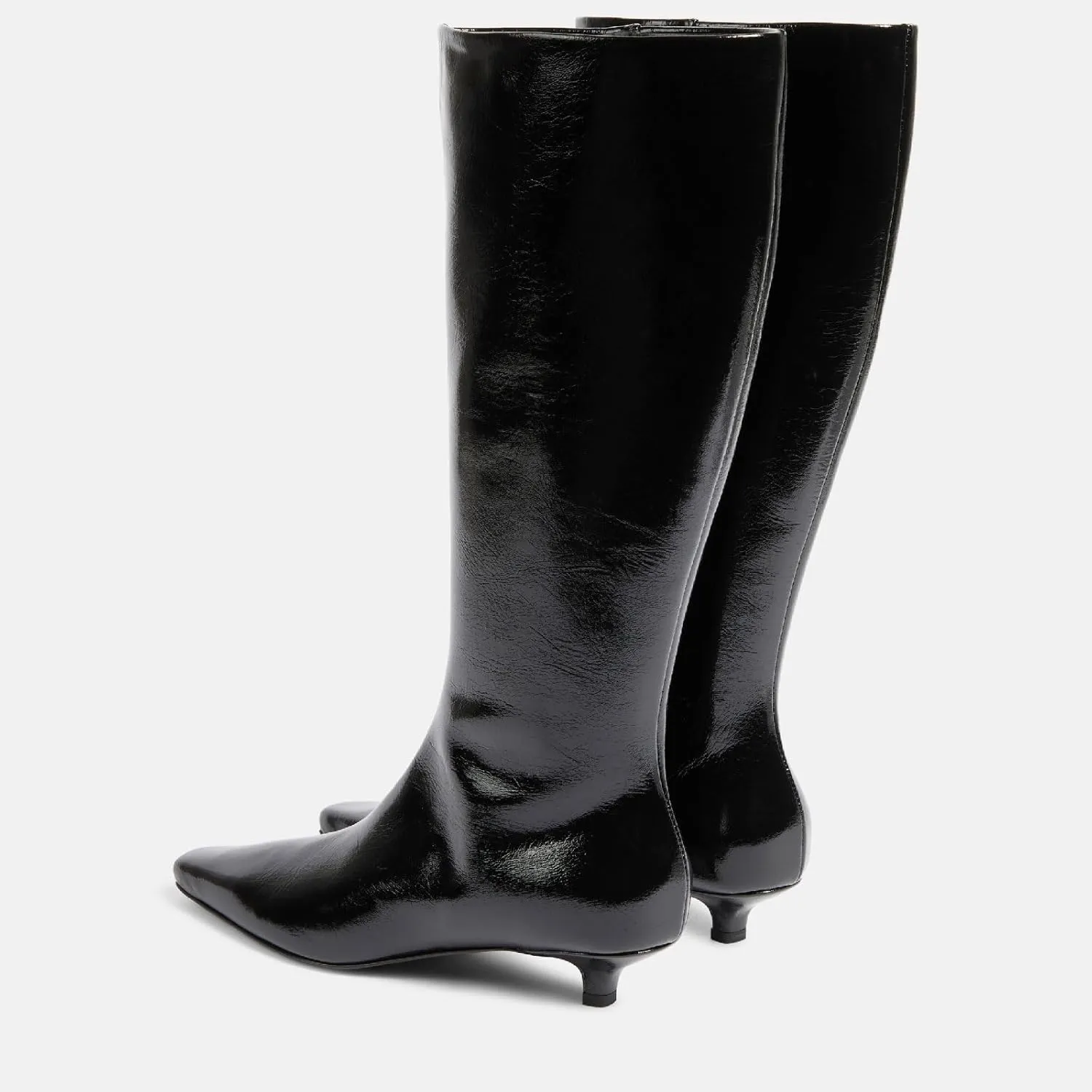 Women's Square Toe Kitten Heel Knee High Boots Fashion Crocodile Side Zipper Low Heel Tall Boots Fall Winter Dressy Long Boots for Women Size 5.5-12US