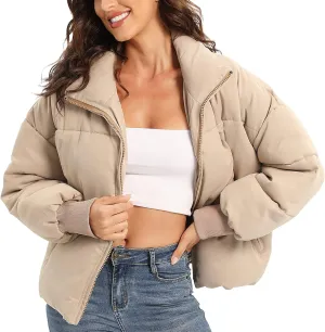 Women’s Winter Baggy Zip Puffer jackets Short Down Jacket Coat