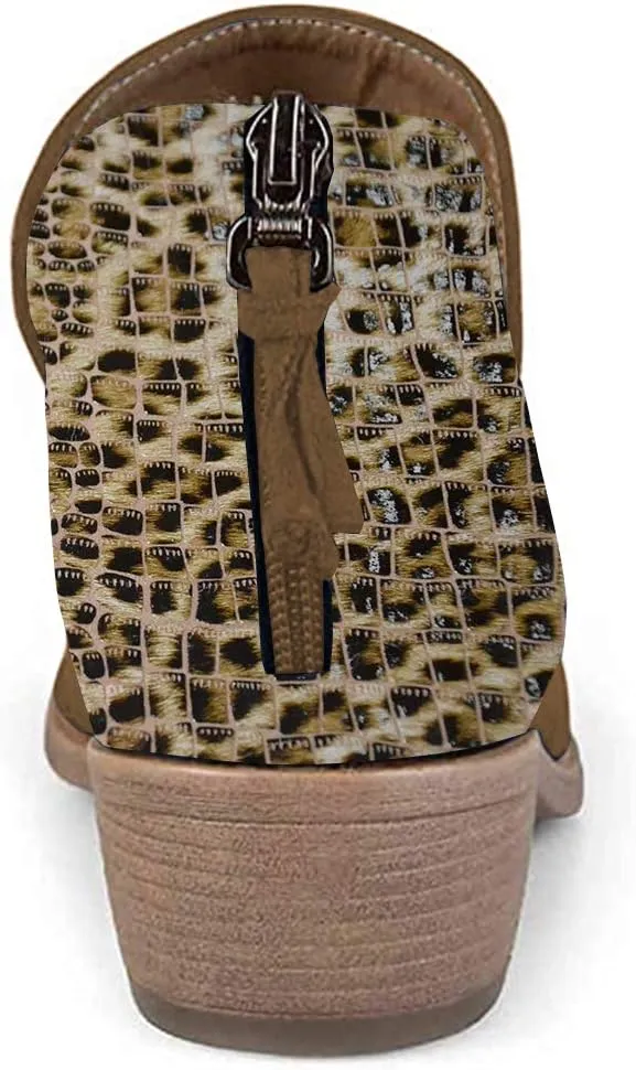 YDN Womens Mid Heels Ankle Booties Almond Toe Block Low Heels Pumps Classic V Cut Back Zipper Shoes Size 4-15 US