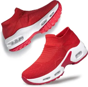 YHOON Women's Walking Shoes Slip-on - Sock Sneakers Ladies Nursing Work Air Cushion Mesh Casual Running Jogging Shoes