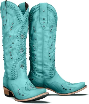 Yolkomo Cowboy Boots for Women Knee High Western Cowgirl Boots