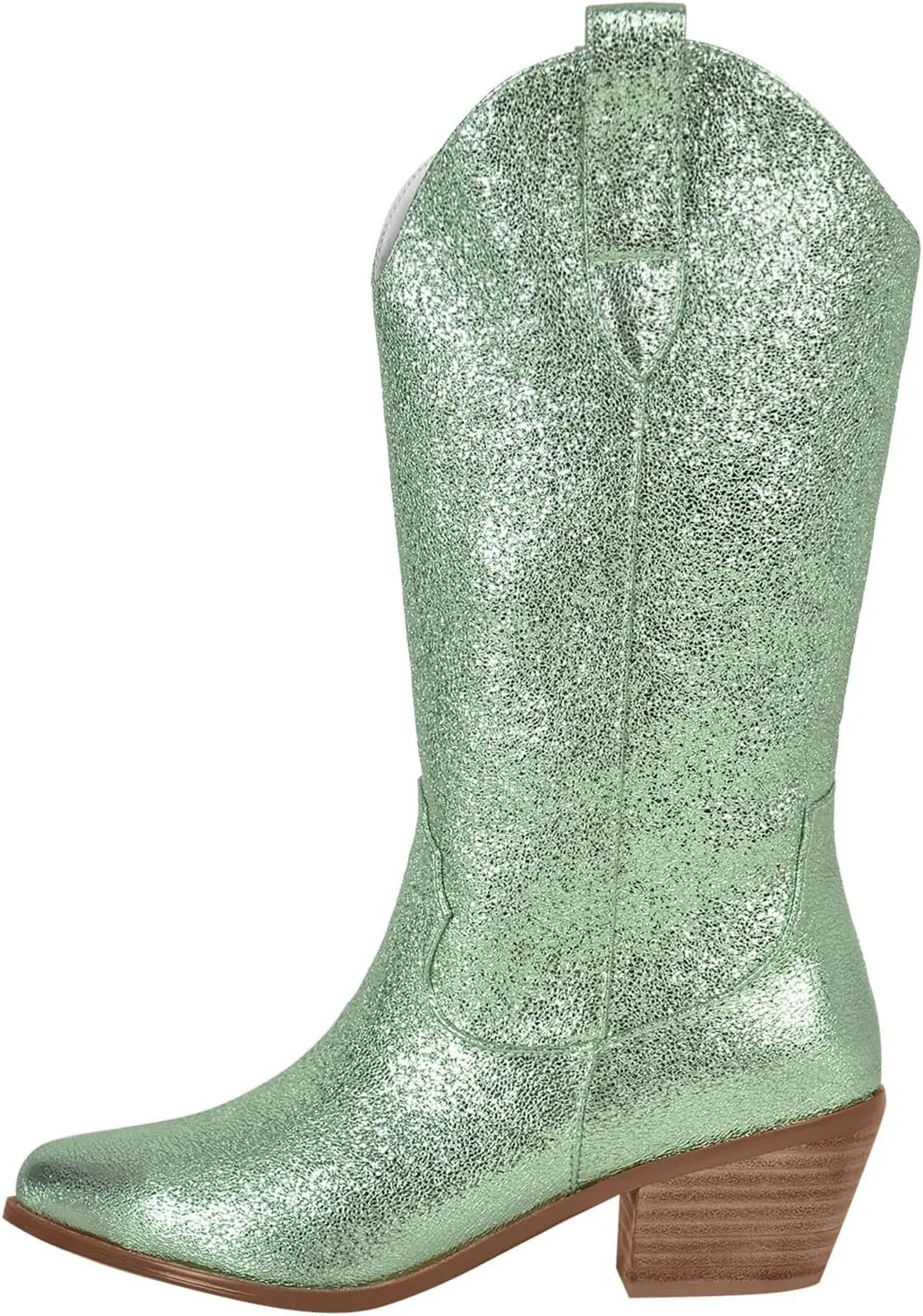 Yolkomo Cowboy Boots For Women Wide Calf Glitter Rhinestone Cowgirl Boots